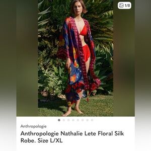 ISO!! Anthropologie Multicolor Floral Silk Robe